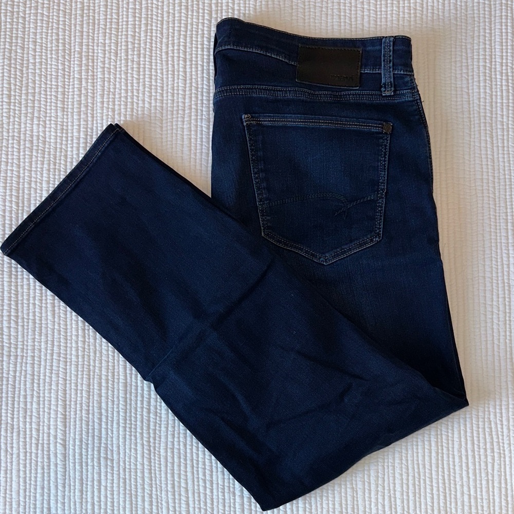 Mavi Men's Blue Jeans Deep Indigo Zach Straight Leg 36/30